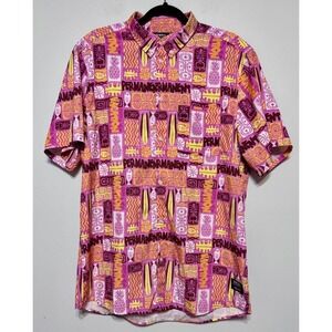 WeSC Tiki Hawaiian Unisex Shirt‎ Size Medium Streetwear Festival Retro Indie